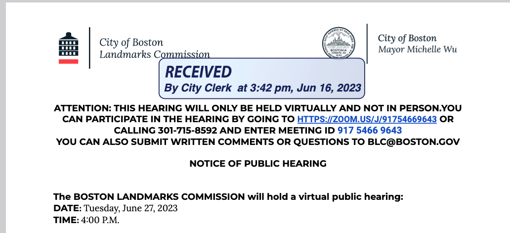 SEND YOUR EMAILS NOW TO LANDMARK COMMISSION